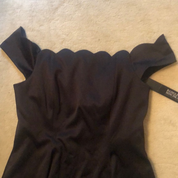 Badgley Mischka Black Scalloped Dress - Picture 3 of 5